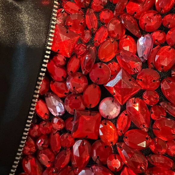 New NWT REVOLVE + Bardot ELENI BEADED BUSTIER Red and Black Size 6 Medium - Picture 10 of 11